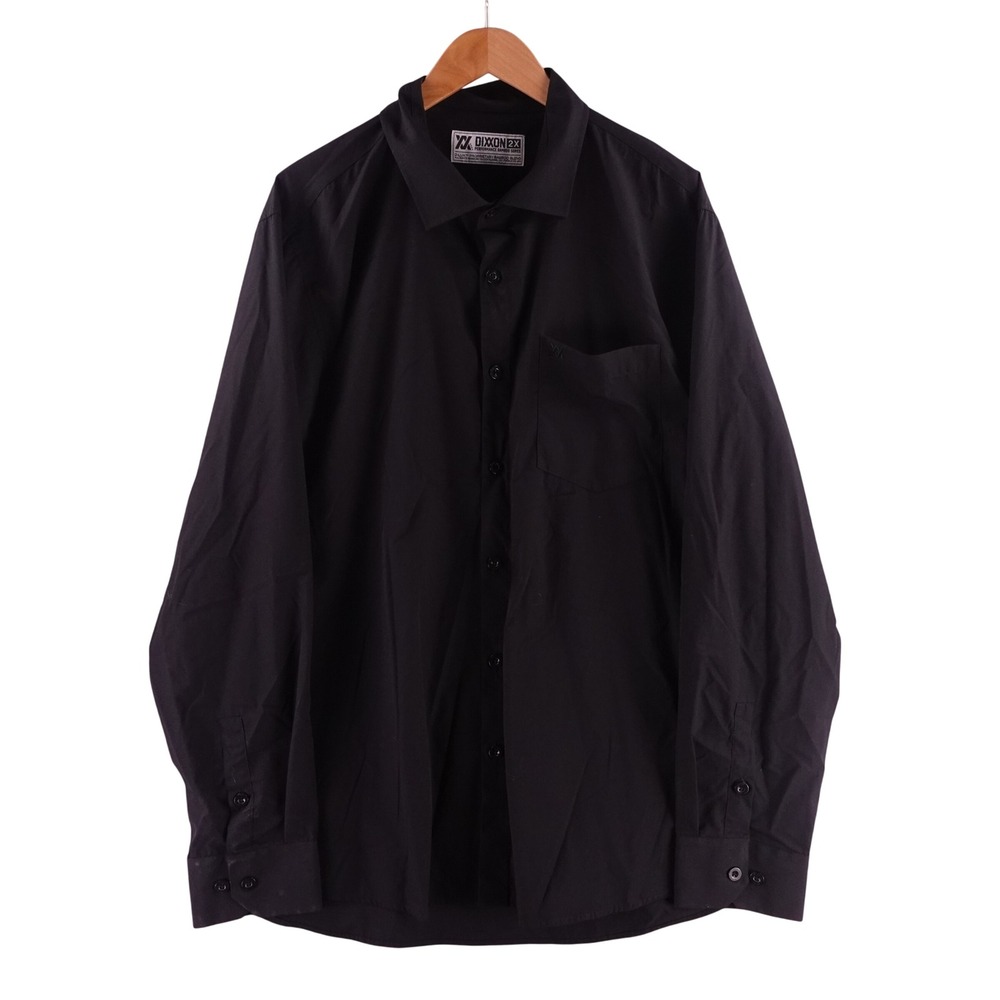 Dixxon Mens 2X Performance Bamboo Series Black Long Sleeve Button Down Shirt